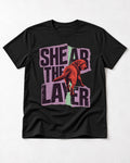 Labrador Retriever Shear the Layer Torn Paper Graphic T-Shirt in Black, flat lay product photo