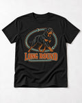 Rottweiler Long Round Circular Track Graphic T-Shirt in Black, flat lay product photo