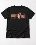 Frenchie Not Here to Watch Panels Graphic T-Shirt in Black, flat lay product photo