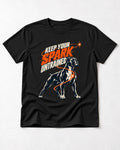 Boxer Keep Your Spark Untrained T-Shirt in Black, flat lay product photo