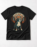 Frequency of One Boston Terrier Graphic T-Shirt in Black, flat lay product photo
