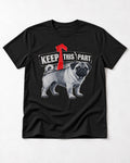 Pug Keep This Part Tape Arrow Graphic T-Shirt in Black, flat lay product photo