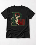 Chihuahua Small Print Power Monogram Graphic T-Shirt in Black, flat lay product photo