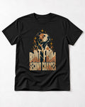 Pitbull Built from Second Chances Kintsugi Graphic T-Shirt in Black, flat lay product photo