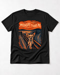 Monday Found Me Chihuahua Scream Banner T-Shirt in Black, flat lay product photo