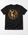 Chihuahua Only the Small T-Shirt in Black, flat lay product photo