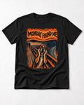 Monday Found Me Scream Boxer T-Shirt in Black, flat lay product photo