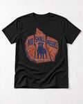 Rottweiler No Small Presence Monument Rock Graphic T-Shirt in Black, flat lay product photo