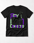 Great Dane Stay Connected Modular Frame Graphic T-Shirt in Black, flat lay product photo