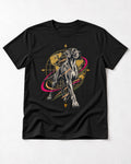Great Dane Striding Globe Orbit Graphic T-Shirt in Black, flat lay product photo