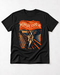 Monday Found Me Boston Terrier Scream Graphic T-Shirt in Black, flat lay product photo