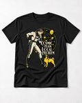 Pug Cosmic Plan Local Problem Astronaut Graphic T-Shirt in Black, flat lay product photo
