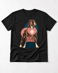 Boxer Soft Edges Strong Center T-Shirt in Black, flat lay product photo