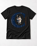 Chihuahua Open Channel T-Shirt in Black, flat lay product photo