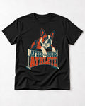 After Hours Athlete Boston Terrier T-Shirt in Black, flat lay product photo