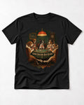 Good Friends Bad Hands Boston Terrier Poker Night T-Shirt in Black, flat lay product photo