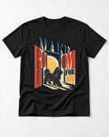 Shih Tzu Make Room for Joy Doorway Graphic T-Shirt in Black, flat lay product photo