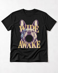 Frenchie Wide Awake Yawn Graphic T-Shirt in Black, flat lay product photo