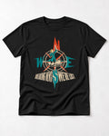 Pug Breaking News We're Lost Compass Graphic T-Shirt in Black, flat lay product photo