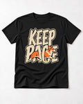 Corgi Keep Pace Running Typographic Graphic T-Shirt in Black, flat lay product photo