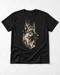 Composed Profile German Shepherd Dog Graphic T-Shirt in Black, flat lay product photo