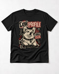 Corgi Low Profile Corgi Club Punk Collage Graphic T-Shirt in Black, flat lay product photo