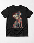 Great Dane Order Needs Noise Optical Line Graphic T-Shirt in Black, flat lay product photo