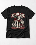 Labrador Retriever Road Dog Miles of Heart Route 66 Graphic T-Shirt in Black, flat lay product photo