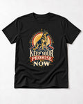 Keep Your Promise To Now Sunrise German Shepherd Dog Graphic T-Shirt in Black, flat lay product photo