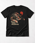 Labrador Retriever Wait Then Warmth Blanket Pause Graphic T-Shirt in Black, flat lay product photo