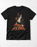 Boston Terrier On The Floor Perspective Graphic T-Shirt in Black, flat lay product photo