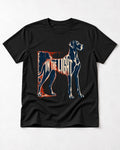 Great Dane In the Light Industrial Frame Graphic T-Shirt in Black, flat lay product photo