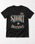 Shih Tzu The Short Distance Route Graphic T-Shirt in Black, flat lay product photo