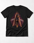 Doberman Unfold Yourself Geometric Portrait Graphic T-Shirt in Black, flat lay product photo