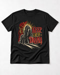 Shih Tzu Keep a Bit of Drama Theater Graphic T-Shirt in Black, flat lay product photo