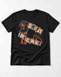 Rottweiler Shift the Center Cutout Letter Graphic T-Shirt in Black, flat lay product photo