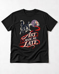Husky Art Made Me Late Paintbrush Graphic T-Shirt in Black, flat lay product photo
