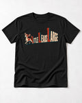 Chihuahua Little Leads Large Perspective Typography T-Shirt in Black, flat lay product photo