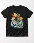 Boston Terrier Odyssey of One T-Shirt in Black, flat lay product photo