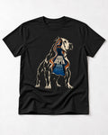 Pitbull Choose Depth Over Image Layered Cutaway Graphic T-Shirt in Black, flat lay product photo