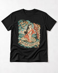 Husky Born Ready Slightly Late Renaissance Graphic T-Shirt in Black, flat lay product photo