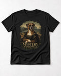 Mystery Wears Well Boxer Mona Lisa Portrait T-Shirt in Black, flat lay product photo