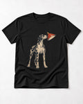 Great Dane Inspecting Hanging Lamp Graphic T-Shirt in Black, flat lay product photo