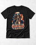 German Shorthaired Pointer You Have Been Selected For Better Ideas Uncle Sam Graphic T-Shirt in Black, flat lay product photo