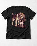 Beagle Read The Drop T-Shirt in Black, flat lay product photo