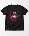 Frenchie Approved As Is Check Mark Graphic T-Shirt in Black, flat lay product photo