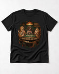 German Shorthaired Pointer Good Friends Bad Hands Poker Night Graphic T-Shirt in Black, flat lay product photo