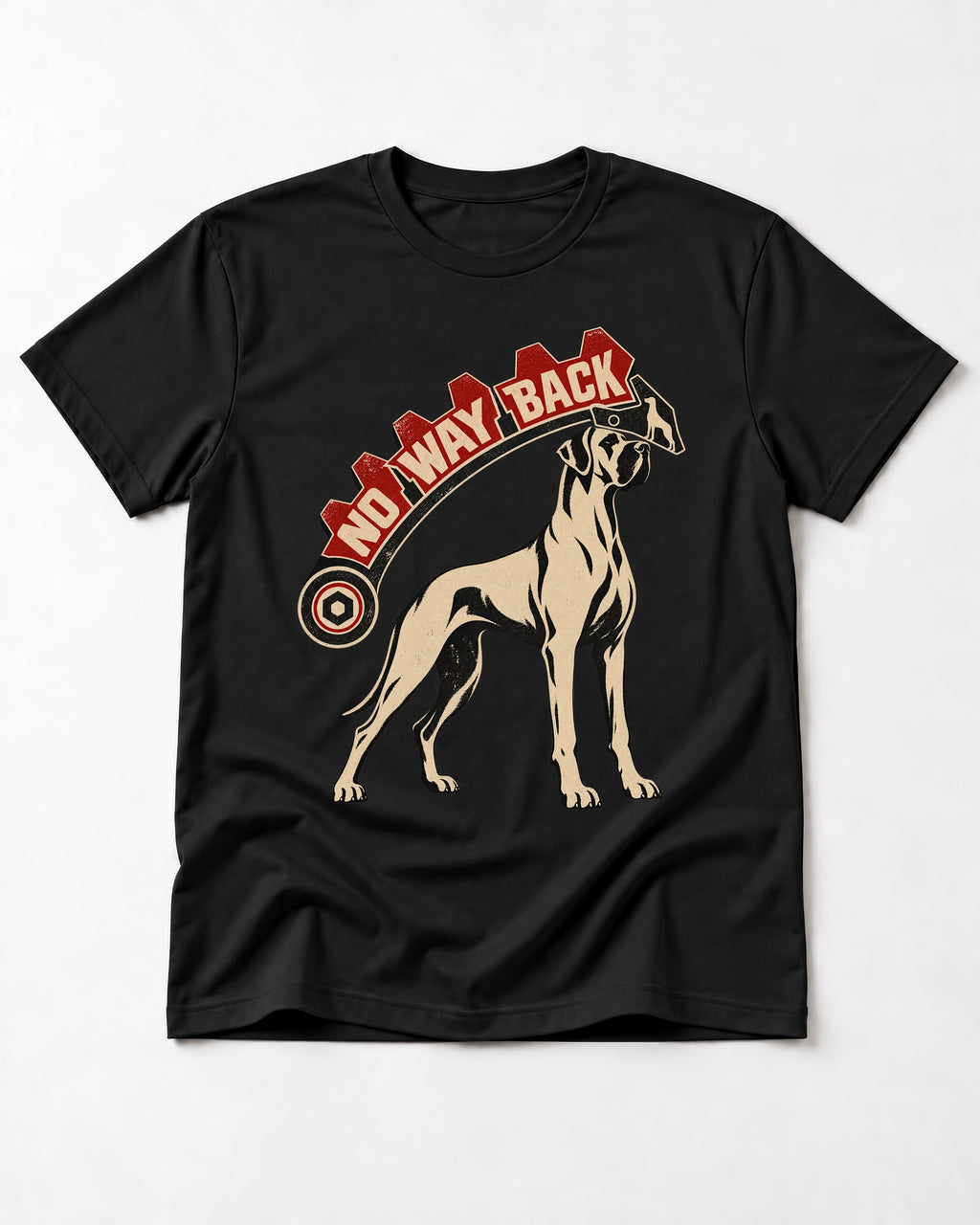 Great Dane No Way Back Arrow Graphic T-Shirt in Black, flat lay product photo