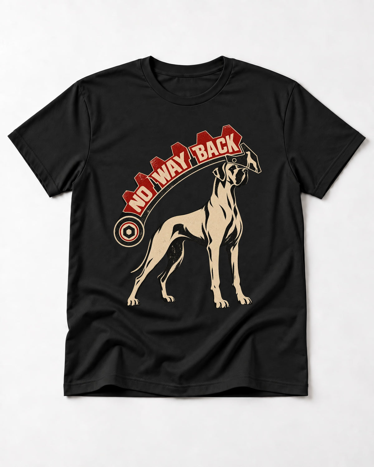 Great Dane No Way Back Arrow Graphic T-Shirt in Black, flat lay product photo