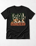 Beagle Read Otherwise We Read Retro Graphic T-Shirt in Black, flat lay product photo